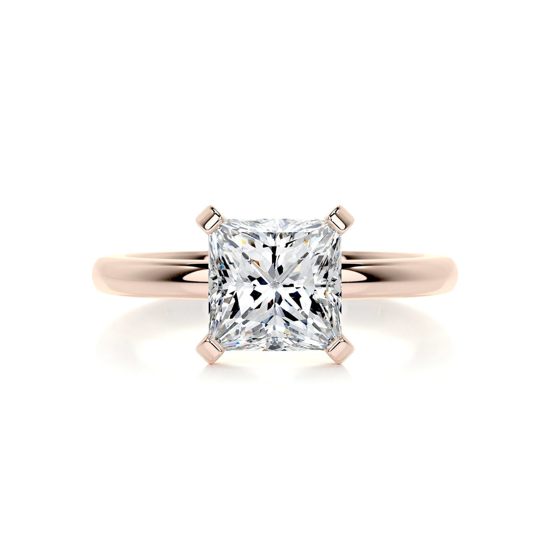 2.0ct Princess Cut Solitaire Moissanite Diamond Engagement Ring