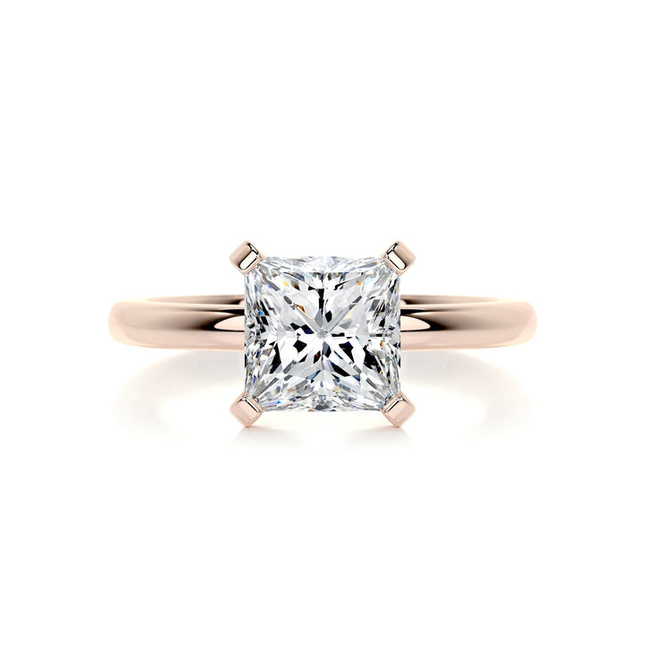 2.0ct Princess Cut Solitaire Moissanite Diamond Engagement Ring
