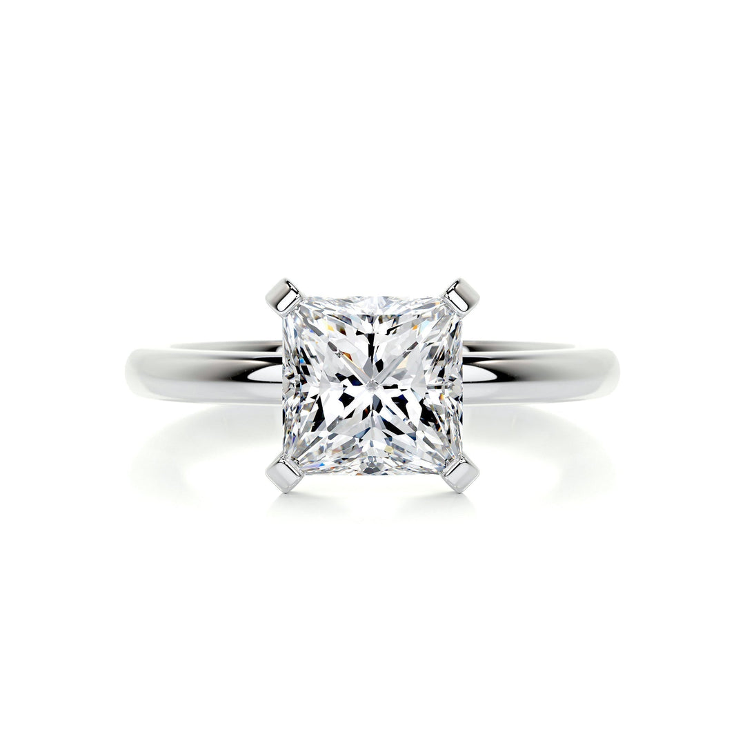 2.0ct Princess Cut Solitaire Moissanite Diamond Engagement Ring
