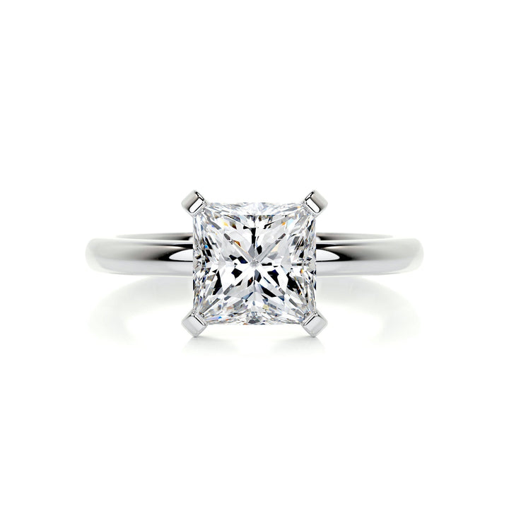 2.0ct Princess Cut Solitaire Moissanite Diamond Engagement Ring