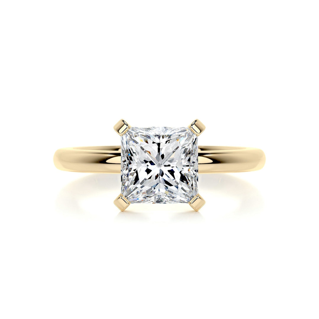 2.0ct Princess Cut Solitaire Moissanite Diamond Engagement Ring