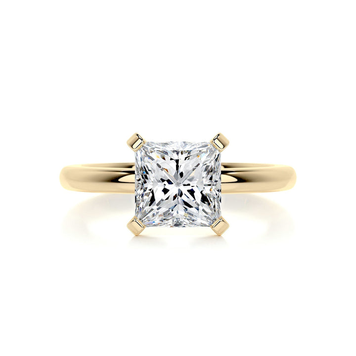 2.0ct Princess Cut Solitaire Moissanite Diamond Engagement Ring