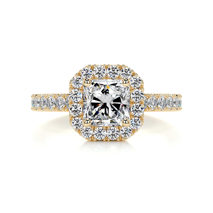 1.0 Carat Radiant Halo Moissanite Engagement Ring in 18K Solid Yellow | White | Rose Gold