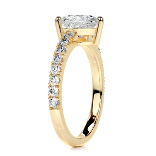1.0ct Heart Cut Pave Moissanite Diamond Engagement Ring