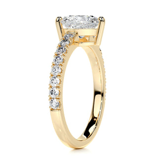 1.0 Carat Heart Cut Pave Moissanite Engagement Ring