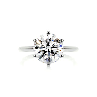 2.0ct Round Cut Solitaire Moissanite Diamond Engagement Ring