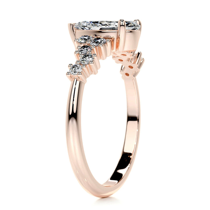 1.0ct Pear Cut Moissanite Diamond Engagement Ring