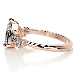 1.08 Carat Pear Cut Zig Zag Moissanite Engagement Ring