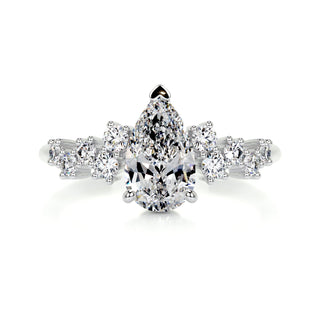 1.0ct Pear Cut Moissanite Diamond Engagement Ring