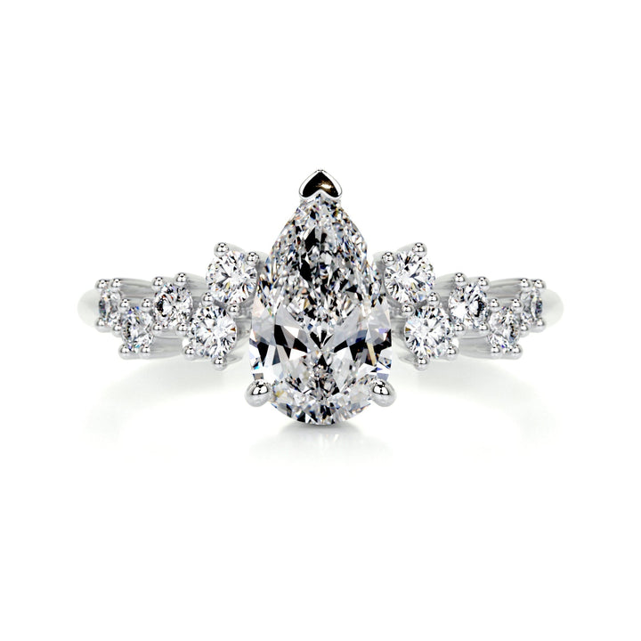 1.0ct Pear Cut Moissanite Diamond Engagement Ring