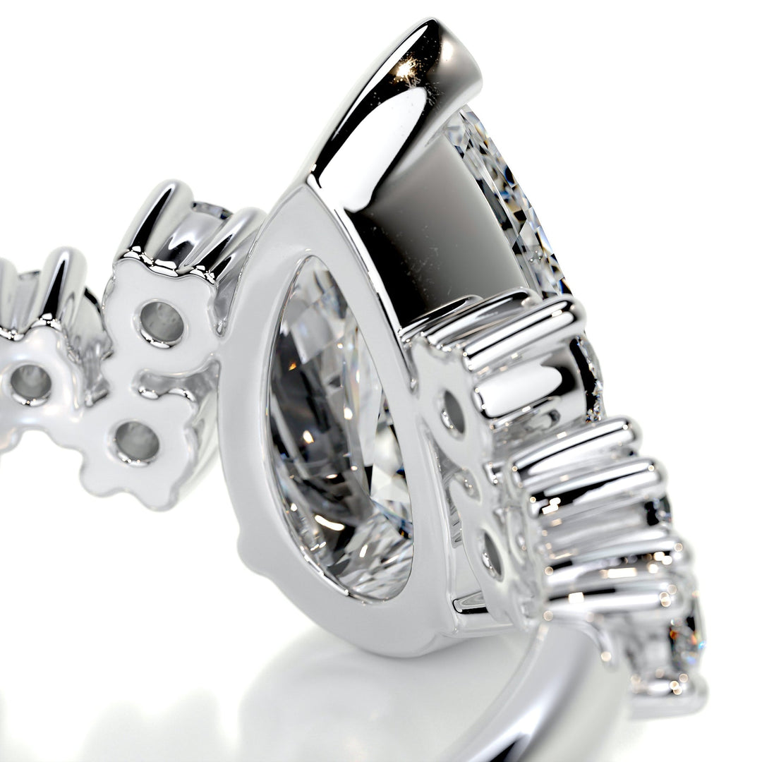 1.0ct Pear Cut Moissanite Diamond Engagement Ring