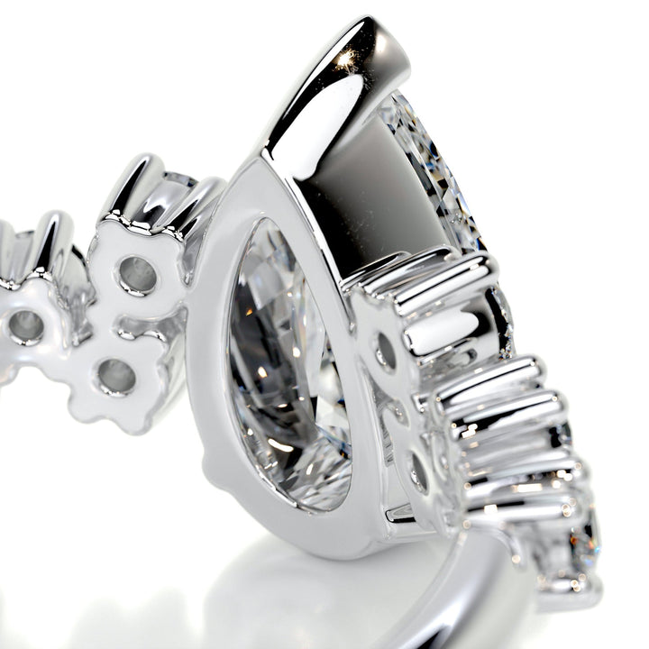 1.0ct Pear Cut Moissanite Diamond Engagement Ring