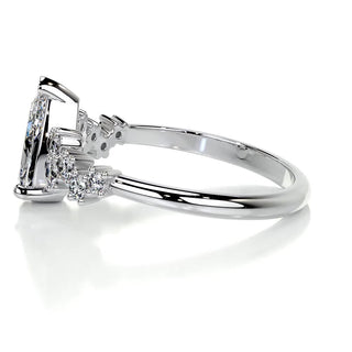 1.08 Carat Pear Cut Zig Zag Moissanite Engagement Ring