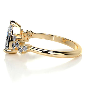 1.0ct Pear Cut Moissanite Diamond Engagement Ring