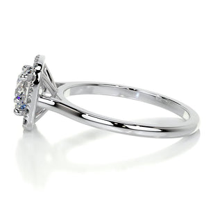 1.0ct Round Cut Halo Moissanite Diamond Engagement Ring