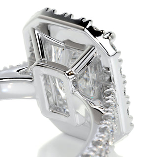 1.75ct Radiant Cut Halo Moissanite Diamond Engagement Ring
