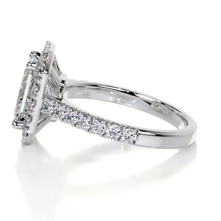 1.75ct Radiant Cut Halo Moissanite Diamond Engagement Ring