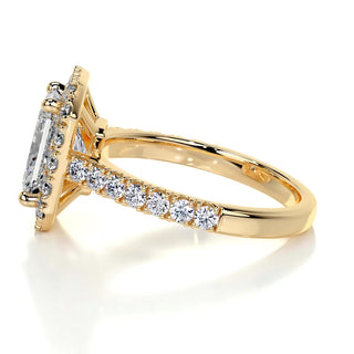 1.75ct Radiant Cut Halo Moissanite Diamond Engagement Ring