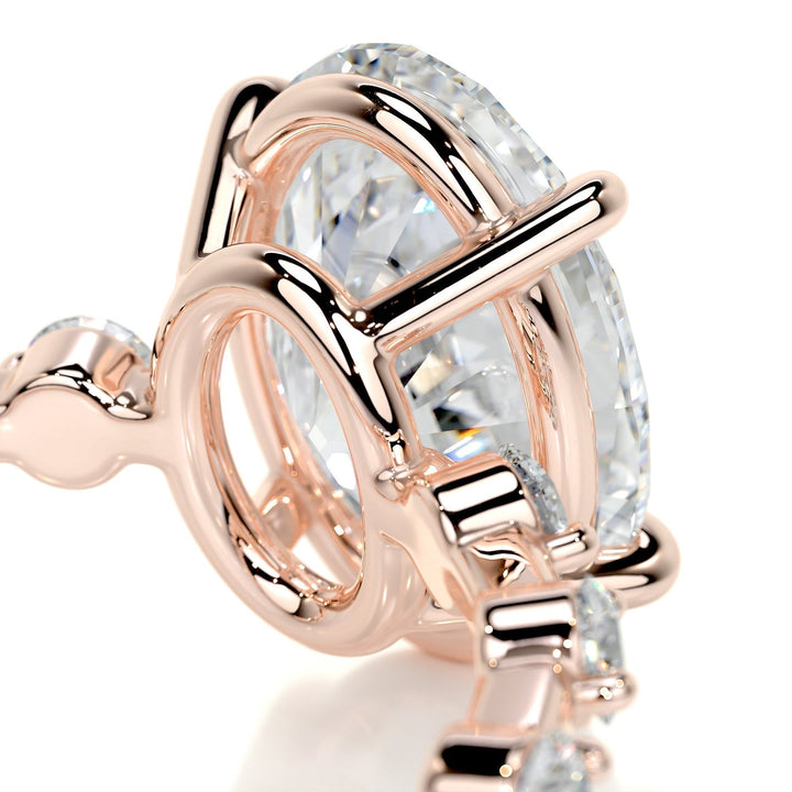 3.0ct Oval Cut Pave Moissanite Diamond Engagement Ring