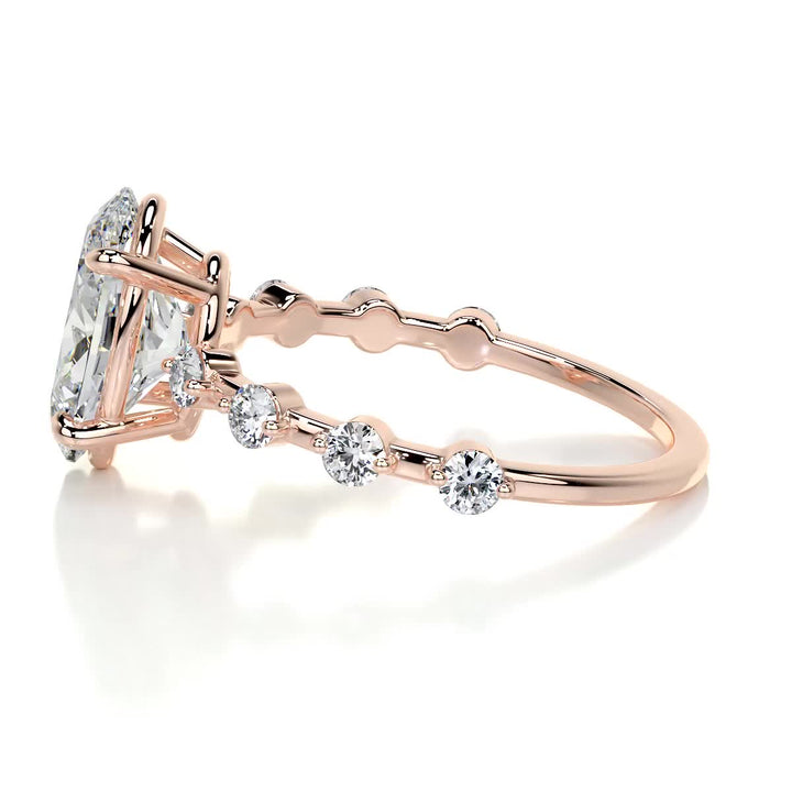 3.0ct Oval Cut Pave Moissanite Diamond Engagement Ring