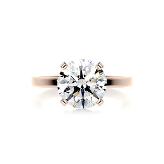3.0ct Round Cut Solitaire Moissanite Diamond Engagement Ring