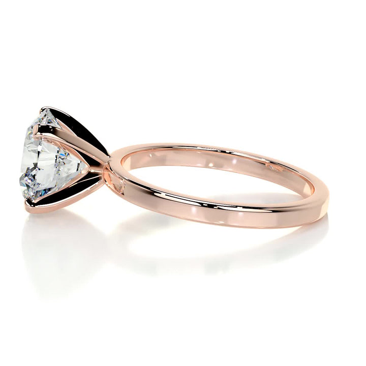 3.0ct Round Cut Solitaire Moissanite Diamond Engagement Ring