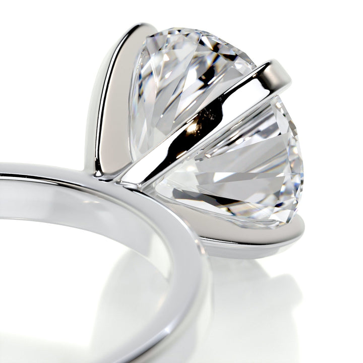 3.0ct Round Cut Solitaire Moissanite Diamond Engagement Ring