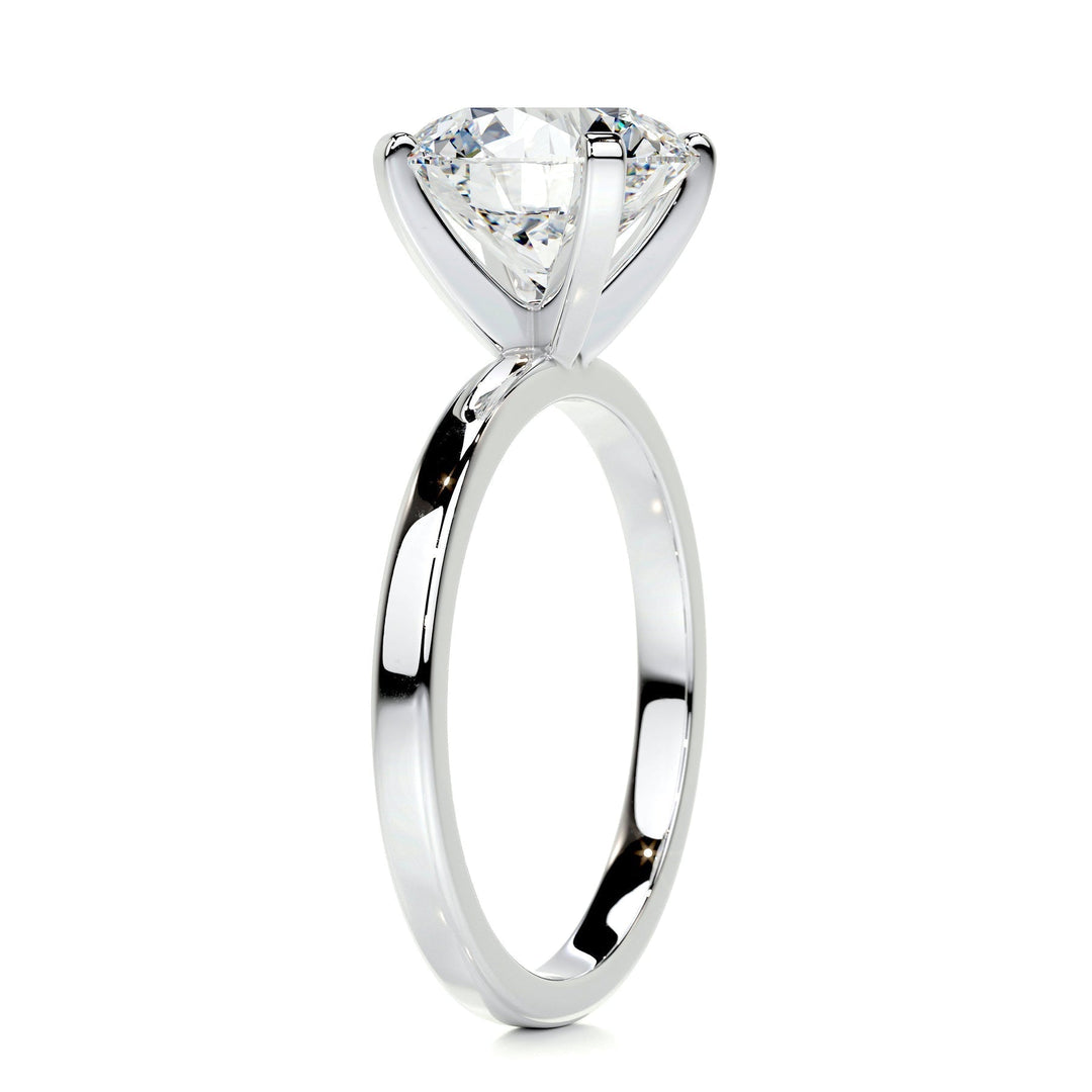 3.0ct Round Cut Solitaire Moissanite Diamond Engagement Ring