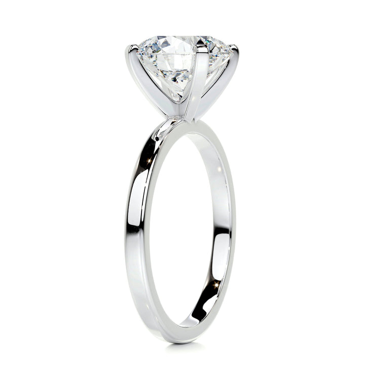 3.0ct Round Cut Solitaire Moissanite Diamond Engagement Ring