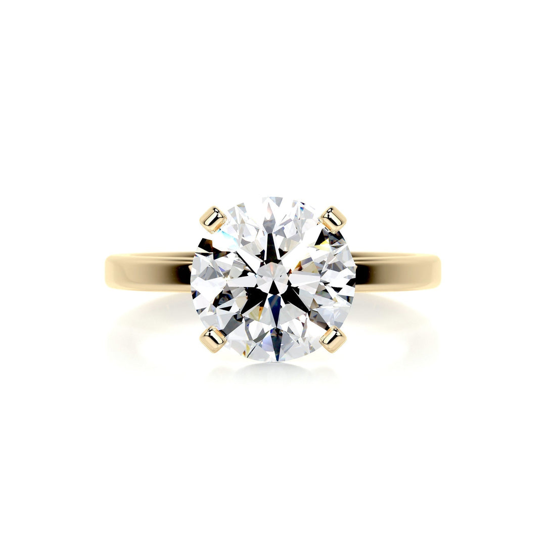 3.0ct Round Cut Solitaire Moissanite Diamond Engagement Ring