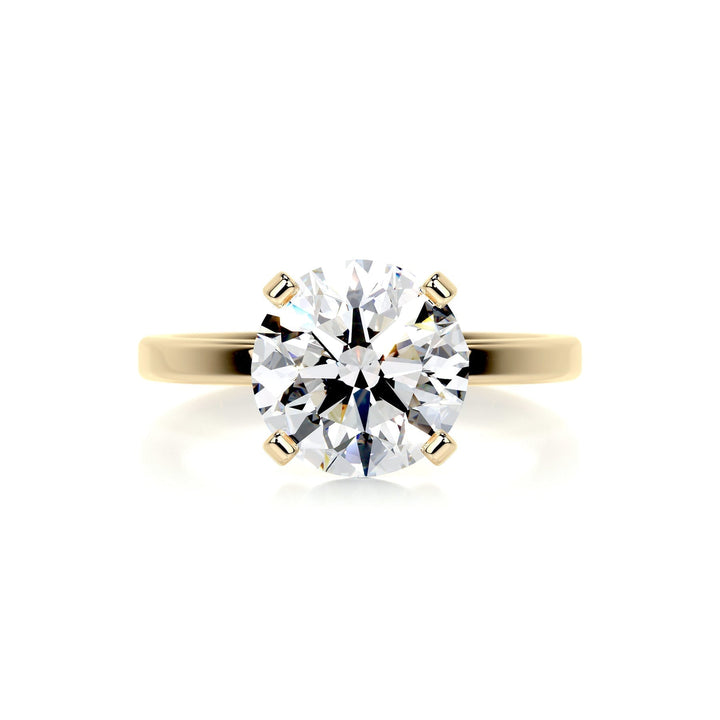 3.0ct Round Cut Solitaire Moissanite Diamond Engagement Ring