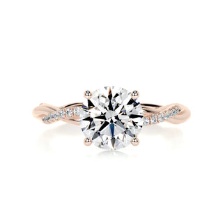 1.5ct Round Cut Twisted Moissanite Diamond Engagement Ring