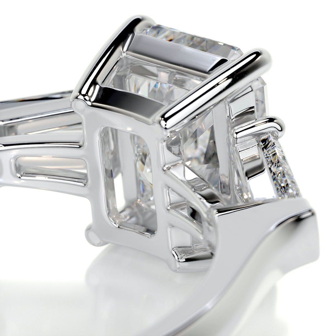 2.2ct Radiant Cut Three Stone Moissanite Diamond Engagement Ring