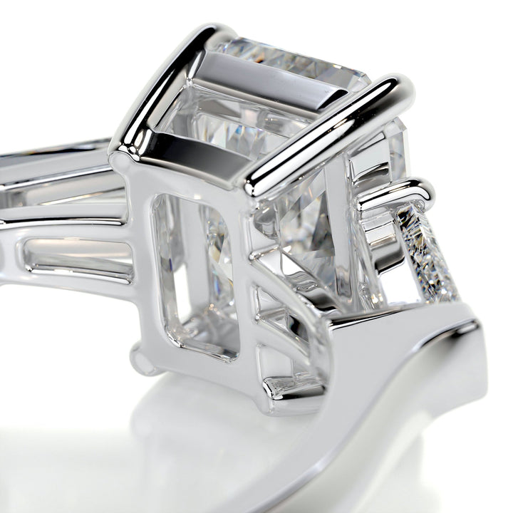2.2ct Radiant Cut Three Stone Moissanite Diamond Engagement Ring