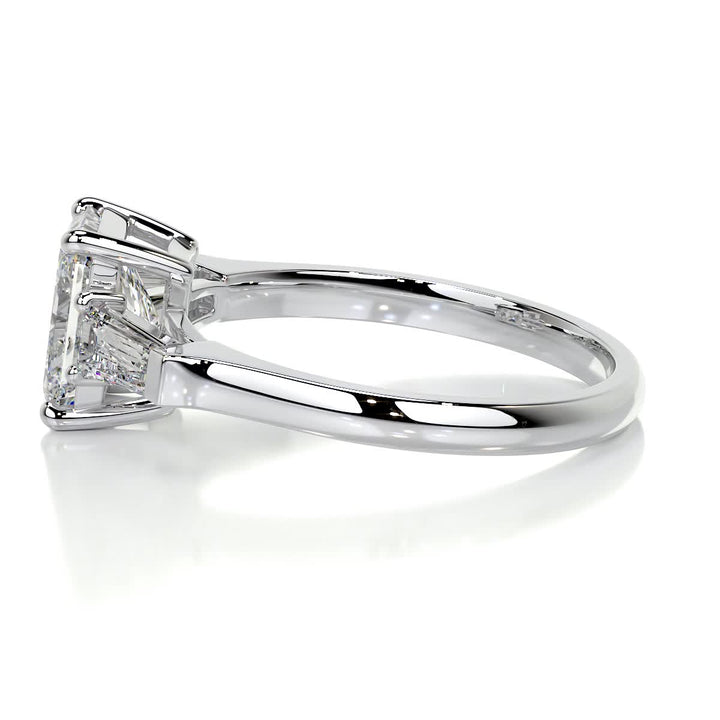 2.2ct Radiant Cut Three Stone Moissanite Diamond Engagement Ring