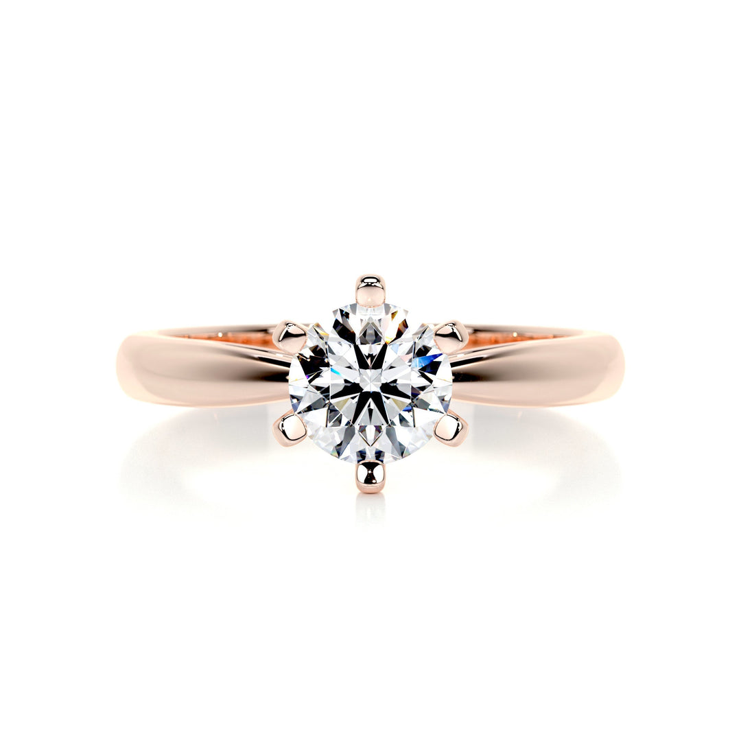 0.75 Carat Round Solitaire Moissanite Engagement Ring