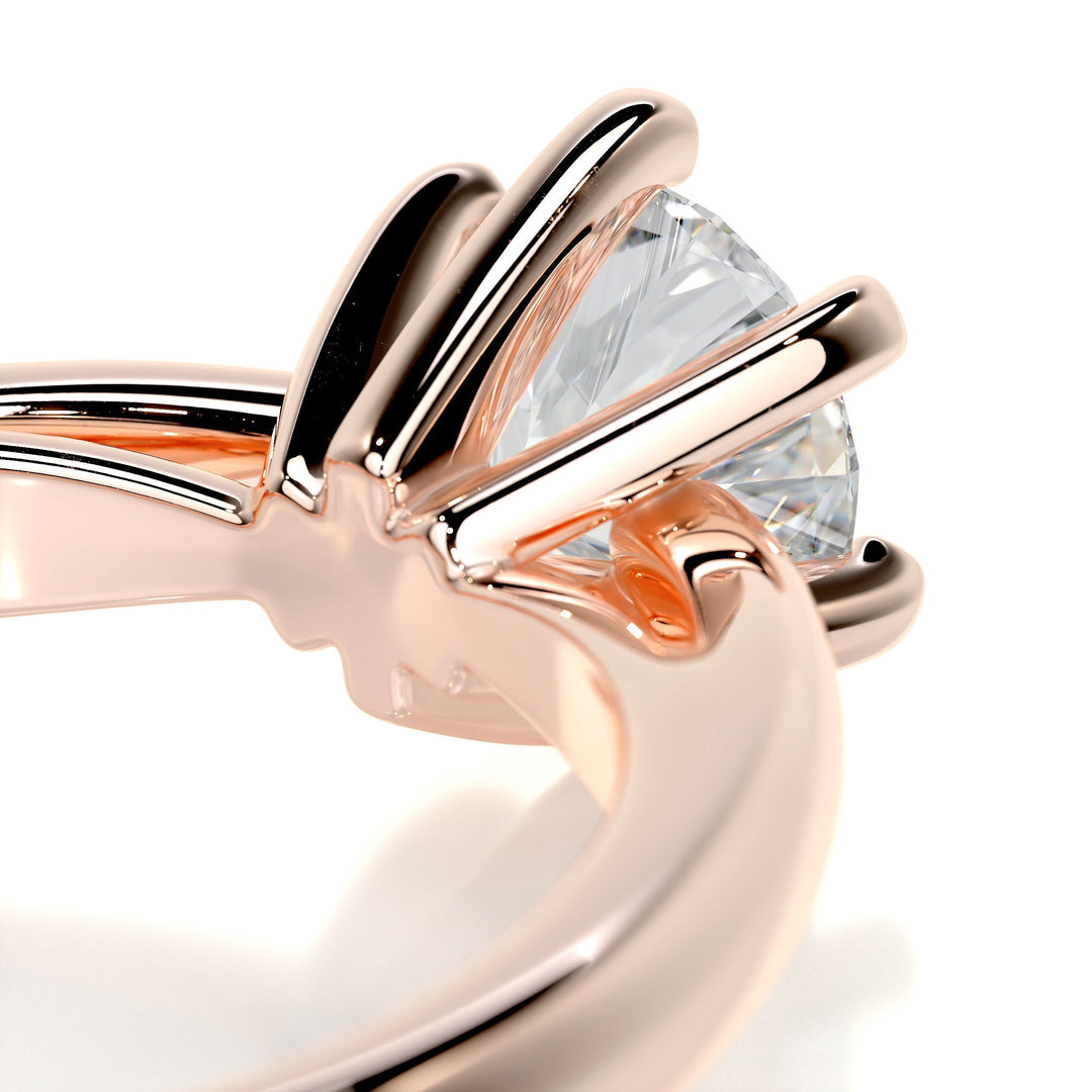 0.75 Carat Round Solitaire Moissanite Engagement Ring