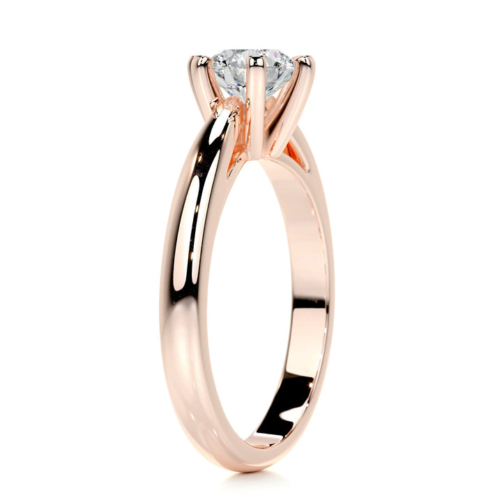 0.75 Carat Round Solitaire Moissanite Engagement Ring