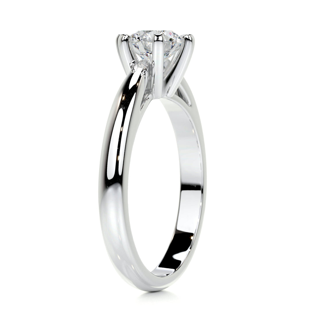 0.75 Carat Round Solitaire Moissanite Engagement Ring