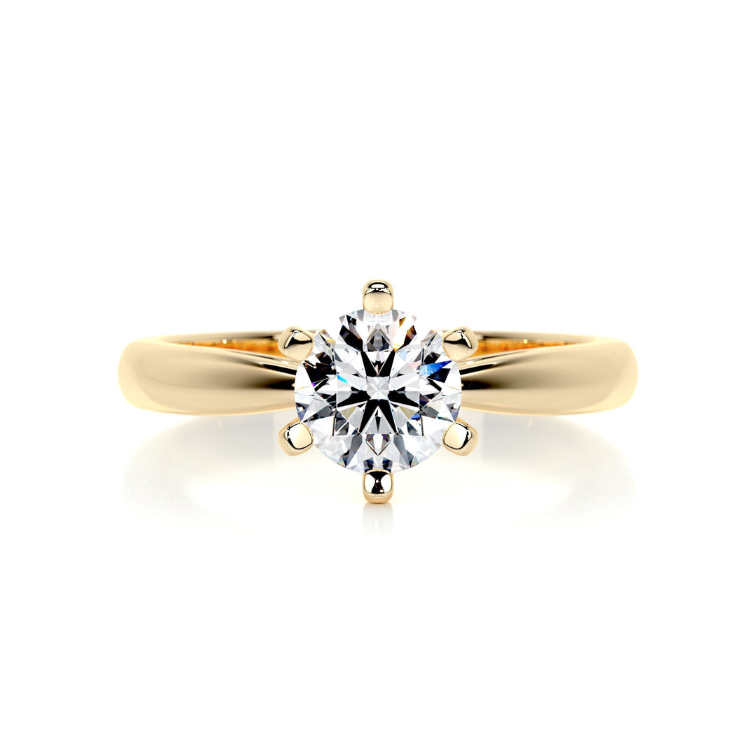 0.75 Carat Round Solitaire Moissanite Engagement Ring