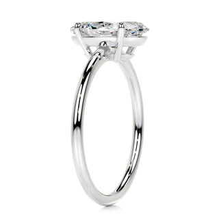 2.0ct Elongated Oval Cut Solitaire Moissanite Diamond Engagement Ring