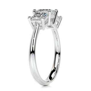 1.5ct Princess Cut Three Stone Moissanite Diamond Engagement Ring