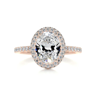 2.0ct Oval Cut Halo Moissanite Diamond Open Engagement Ring