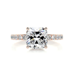 2.0ct Cushion Cut Hidden Halo Moissanite Diamond Open Engagement Ring