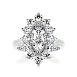 1.0 Carat Marquise Halo Moissanite Solitaire Engagement Ring