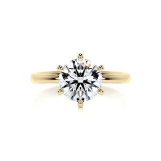 2.0ct Round Cut Solitaire Moissanite Diamond Engagement Ring