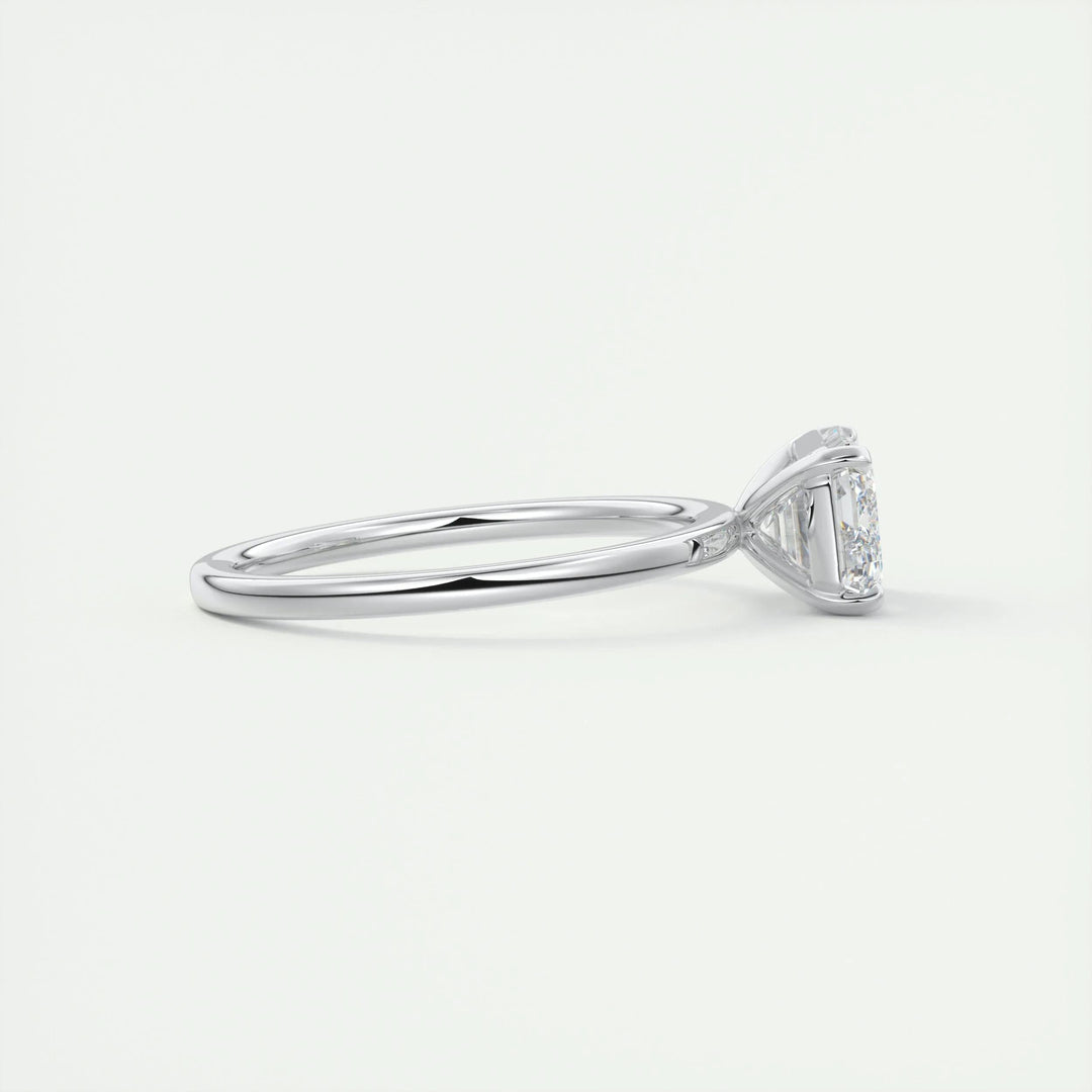 2ct East West Emerald F - VS1 Lab Grown Diamond Solitaire Engagement Ring - Doozy Diamonds