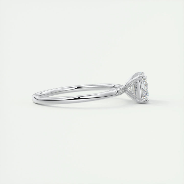 2ct East West Emerald F - VS1 Lab Grown Diamond Solitaire Engagement Ring - Doozy Diamonds