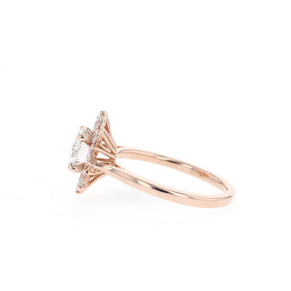 1.05CT Round Moissanite Diamond Cluster Engagement Ring