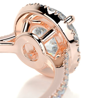2.0ct Round Cut Halo Moissanite Diamond Engagement Ring